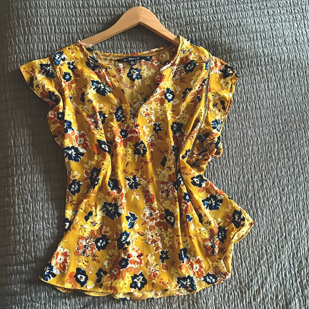 Zac & Rachel Womens Sz Petite XL - Short Sleeve Blouse